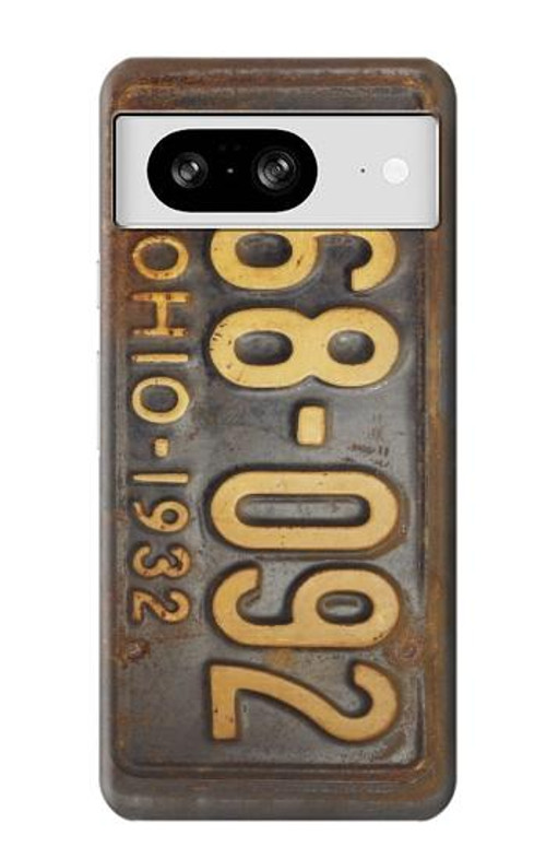 W3228 Vintage Car License Plate Case Cover Custodia e Flip Case per Google Pixel 8