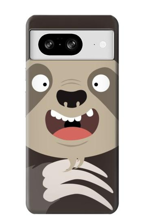W3855 Sloth Face Cartoon Case Cover Custodia e Flip Case per Google Pixel 8