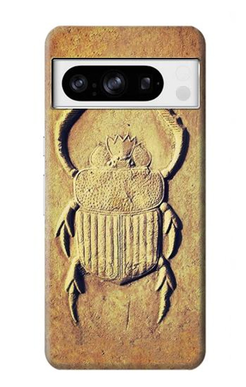 W2401 Egyptian Scarab Beetle Graphic Printed Case Cover Custodia e Flip Case per Google Pixel 8 pro