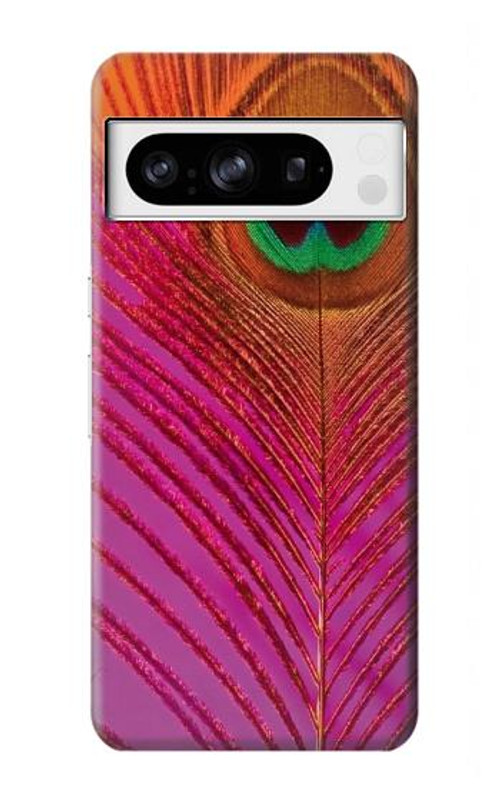 W3201 Pink Peacock Feather Case Cover Custodia e Flip Case per Google Pixel 8 pro