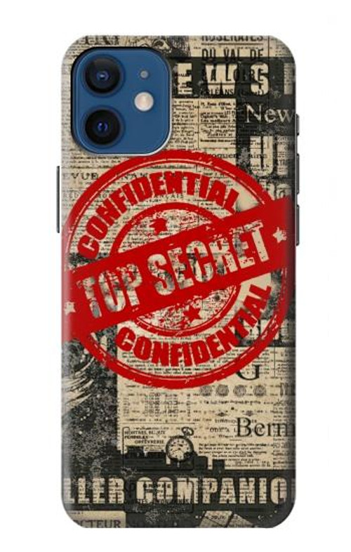 W3937 Text Top Secret Art Vintage Case Cover Custodia e Flip Case per iPhone 12 mini