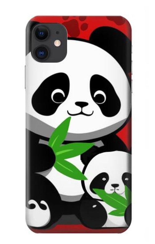 W3929 Cute Panda Eating Bamboo Case Cover Custodia e Flip Case per iPhone 11