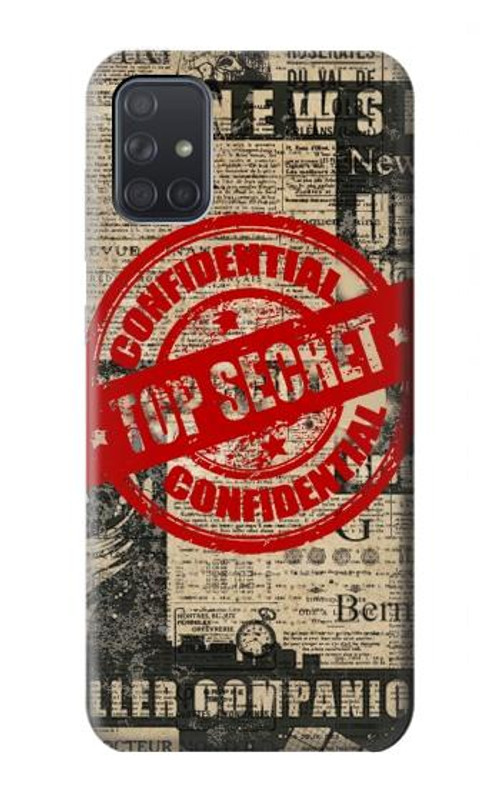 W3937 Text Top Secret Art Vintage Case Cover Custodia e Flip Case per Samsung Galaxy A71