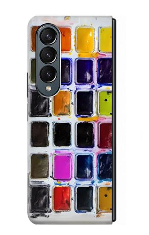 W3956 Watercolor Palette Box Graphic Case Cover Custodia e Flip Case per Samsung Galaxy Z Fold 4
