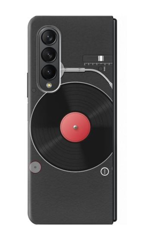 W3952 Turntable Vinyl Record Player Graphic Case Cover Custodia e Flip Case per Samsung Galaxy Z Fold 3 5G