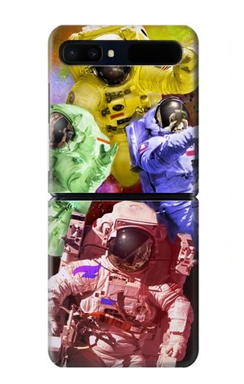 W3914 Colorful Nebula Astronaut Suit Galaxy Case Cover Custodia e Flip Case per Samsung Galaxy Z Flip 5G