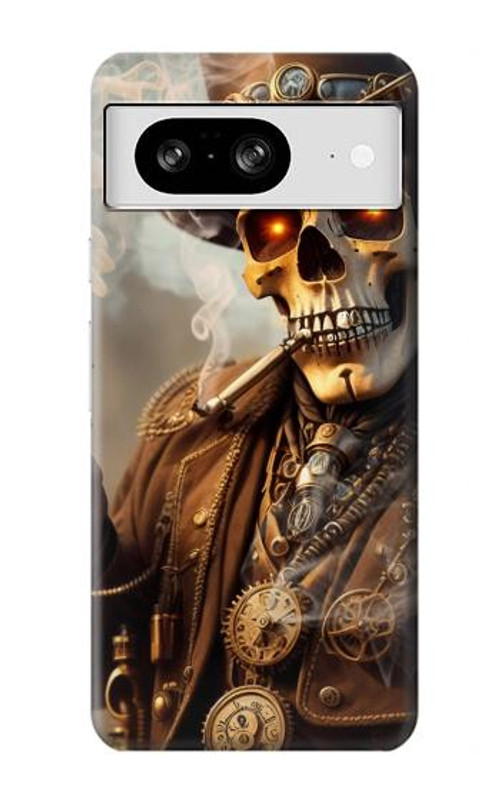 W3949 Steampunk Skull Smoking Case Cover Custodia e Flip Case per Google Pixel 8