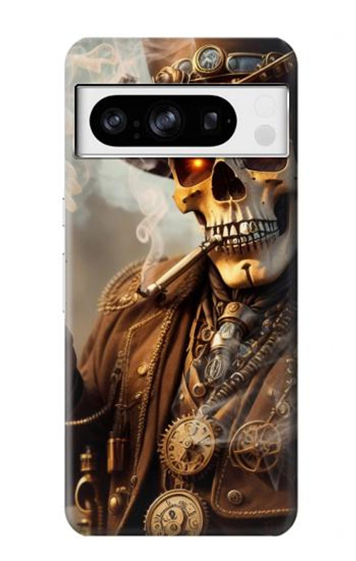 W3949 Steampunk Skull Smoking Case Cover Custodia e Flip Case per Google Pixel 8 pro