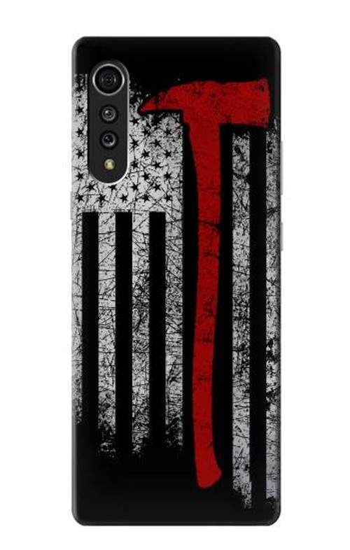 W3958 Firefighter Axe Flag Case Cover Custodia e Flip Case per LG Velvet