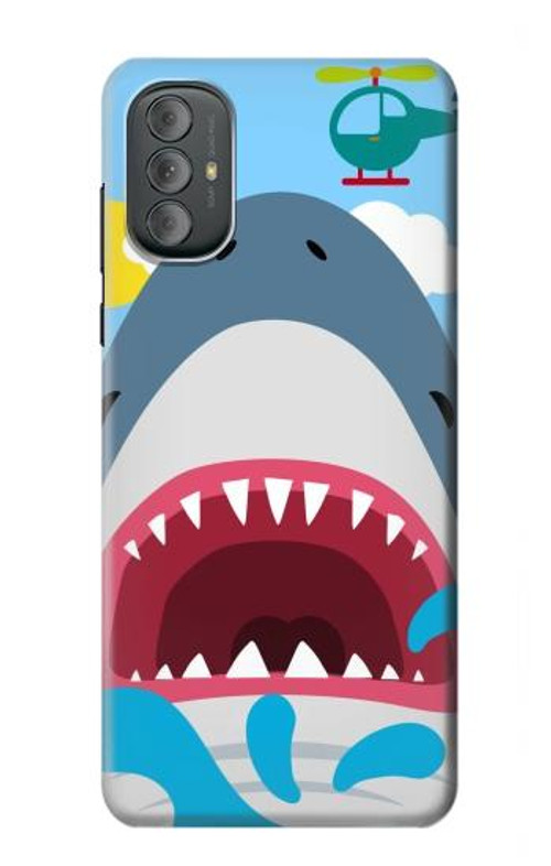W3947 Shark Helicopter Cartoon Case Cover Custodia e Flip Case per Motorola Moto G Power 2022, G Play 2023