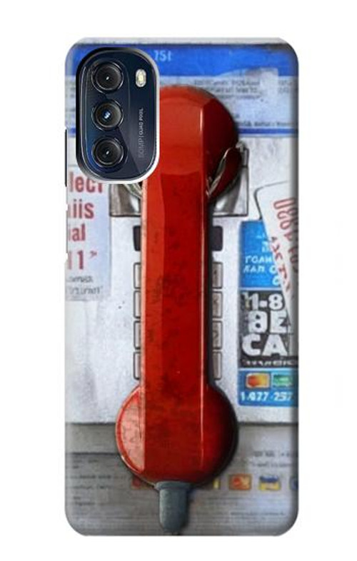 W3925 Collage Vintage Pay Phone Case Cover Custodia e Flip Case per Motorola Moto G 5G (2023)