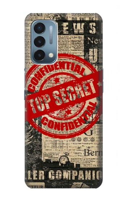 W3937 Text Top Secret Art Vintage Case Cover Custodia e Flip Case per OnePlus Nord N200 5G