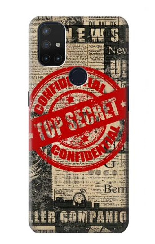 W3937 Text Top Secret Art Vintage Case Cover Custodia e Flip Case per OnePlus Nord N10 5G