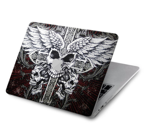 W1434 Skull Wing Tattoo Biker Case Cover Custodia per MacBook Air 15″ (2023,2024,2025) - A2941, A3114, A3241
