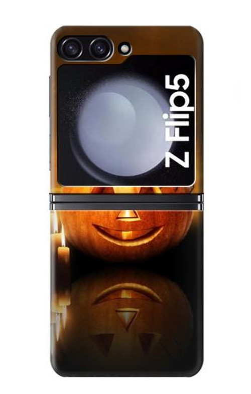 W1083 Pumpkin Spider Candles Halloween Case Cover Custodia e Flip Case per Samsung Galaxy Z Flip 5