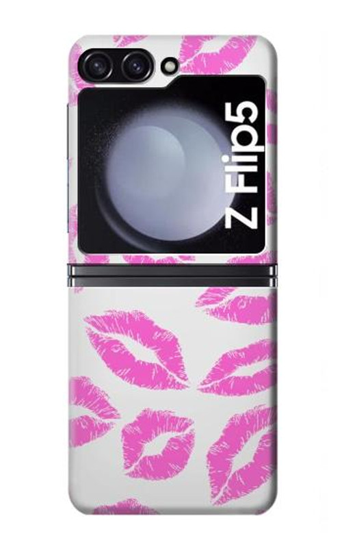W2214 Pink Lips Kisses Case Cover Custodia e Flip Case per Samsung Galaxy Z Flip 5
