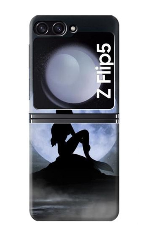 W2668 Mermaid Silhouette Moon Night Case Cover Custodia e Flip Case per Samsung Galaxy Z Flip 5