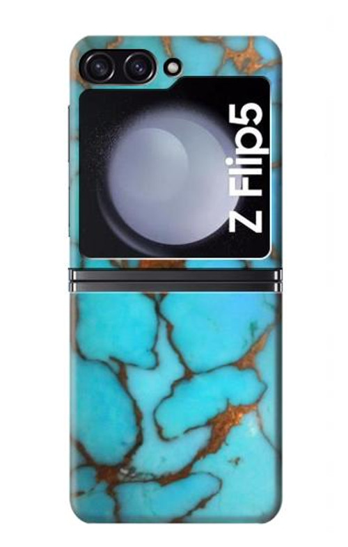 W2685 Aqua Turquoise Gemstone Graphic Printed Case Cover Custodia e Flip Case per Samsung Galaxy Z Flip 5