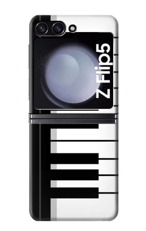W3078 Black and White Piano Keyboard Case Cover Custodia e Flip Case per Samsung Galaxy Z Flip 5