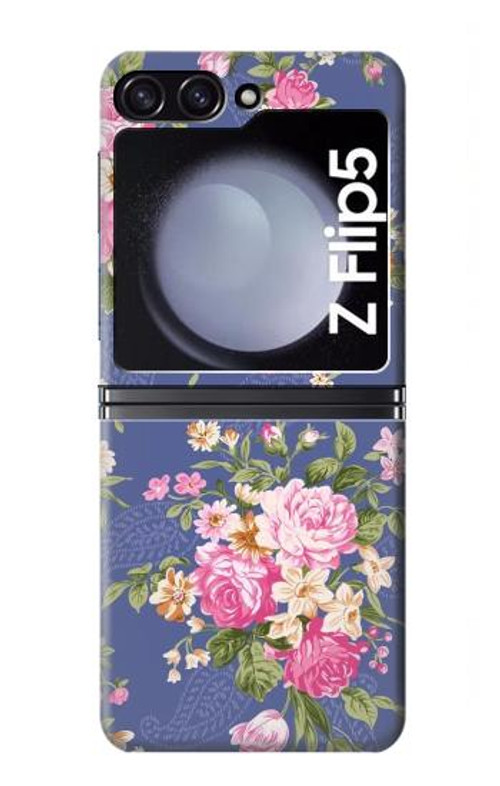 W3265 Vintage Flower Pattern Case Cover Custodia e Flip Case per Samsung Galaxy Z Flip 5