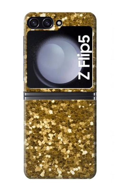 W3388 Gold Glitter Graphic Print Case Cover Custodia e Flip Case per Samsung Galaxy Z Flip 5