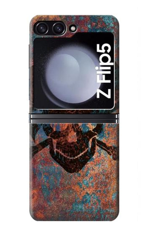 W3895 Pirate Skull Metal Case Cover Custodia e Flip Case per Samsung Galaxy Z Flip 5