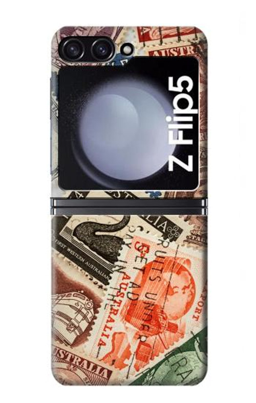 W3900 Stamps Case Cover Custodia e Flip Case per Samsung Galaxy Z Flip 5