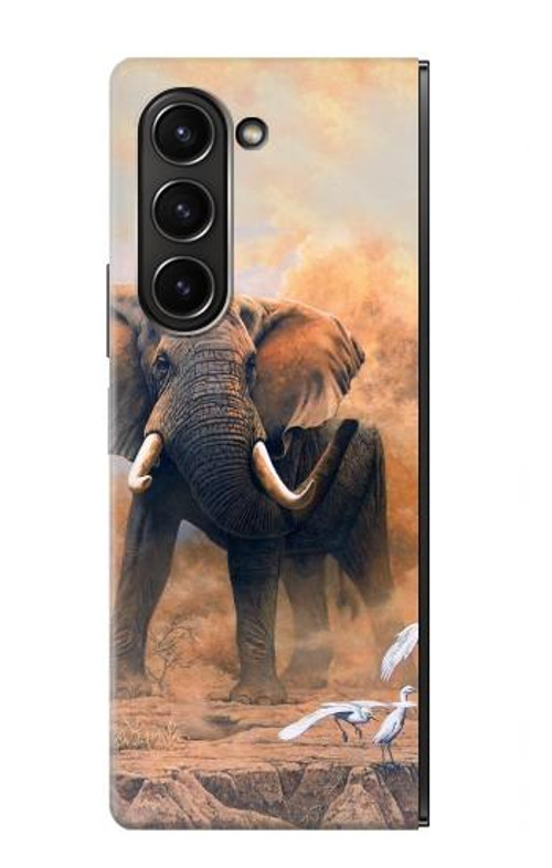 W1292 Dusty Elephant Egrets Case Cover Custodia e Flip Case per Samsung Galaxy Z Fold 5 W1292 Dusty Elephant Egrets Case Cover Custodia e Flip Case per Samsung Galaxy Z Fold 5