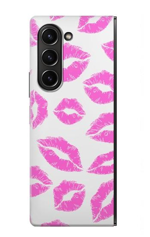 W2214 Pink Lips Kisses Case Cover Custodia e Flip Case per Samsung Galaxy Z Fold 5