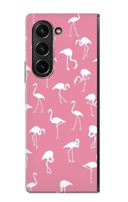 W2858 Pink Flamingo Pattern Case Cover Custodia e Flip Case per Samsung Galaxy Z Fold 5
