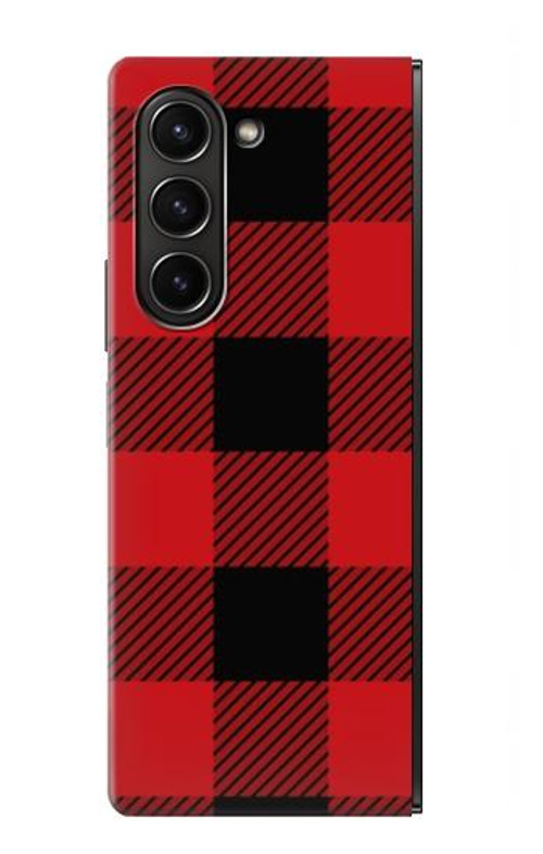 W2931 Red Buffalo Check Pattern Case Cover Custodia e Flip Case per Samsung Galaxy Z Fold 5