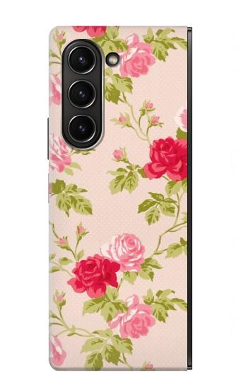W3037 Pretty Rose Cottage Flora Case Cover Custodia e Flip Case per Samsung Galaxy Z Fold 5