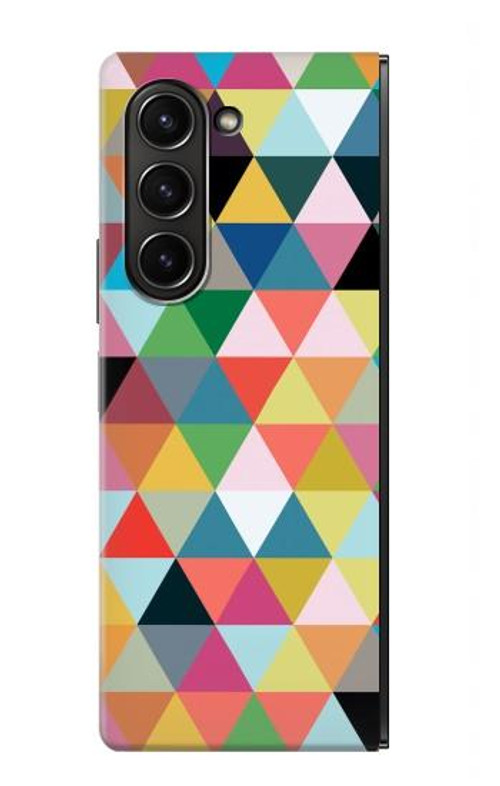 W3049 Triangles Vibrant Colors Case Cover Custodia e Flip Case per Samsung Galaxy Z Fold 5