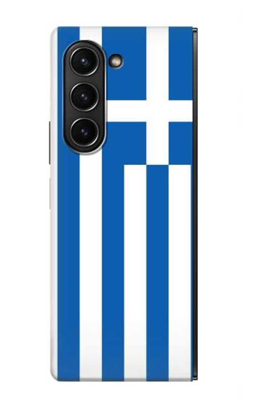 W3102 Flag of Greece Case Cover Custodia e Flip Case per Samsung Galaxy Z Fold 5