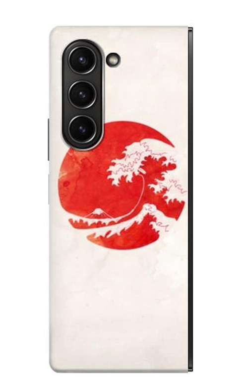 W3237 Waves Japan Flag Case Cover Custodia e Flip Case per Samsung Galaxy Z Fold 5