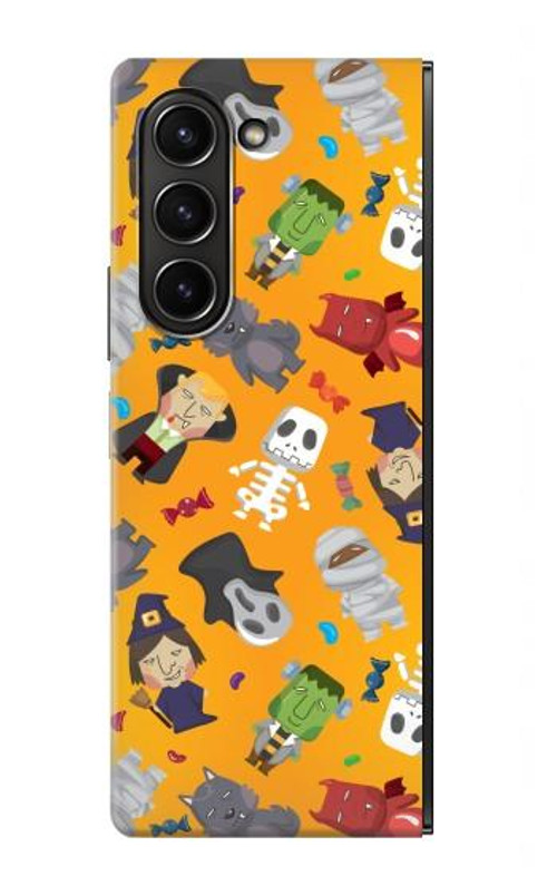 W3275 Cute Halloween Cartoon Pattern Case Cover Custodia e Flip Case per Samsung Galaxy Z Fold 5