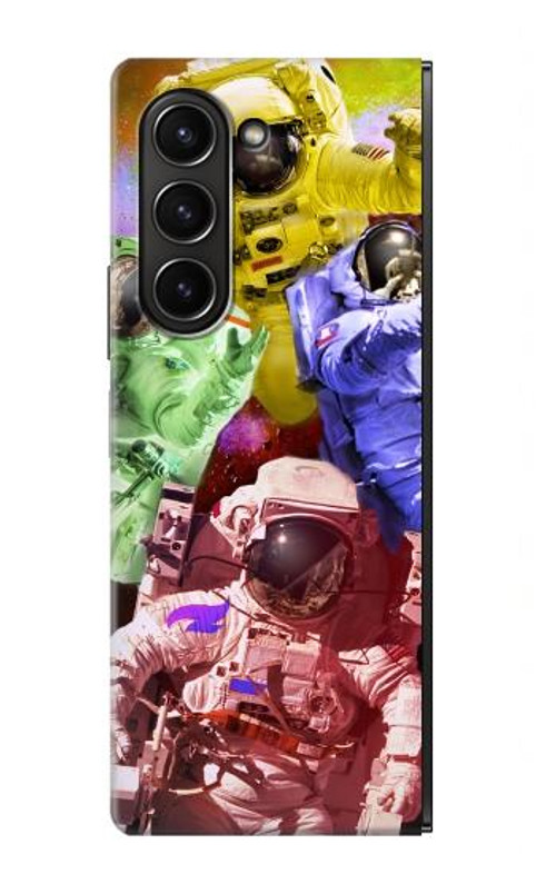 W3914 Colorful Nebula Astronaut Suit Galaxy Case Cover Custodia e Flip Case per Samsung Galaxy Z Fold 5