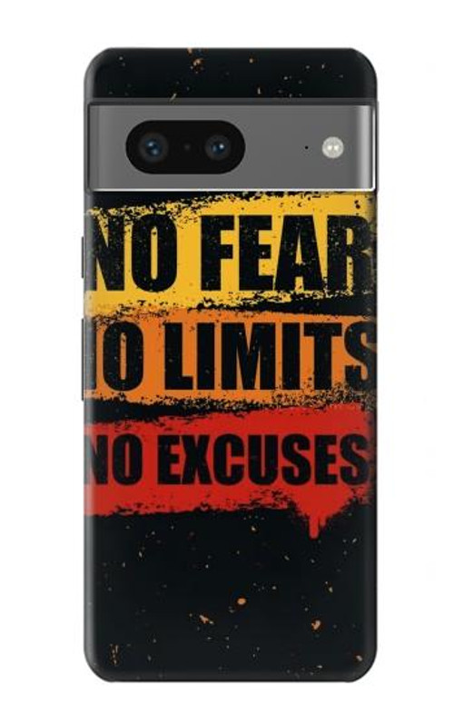 W3492 No Fear Limits Excuses Case Cover Custodia e Flip Case per Google Pixel 7a