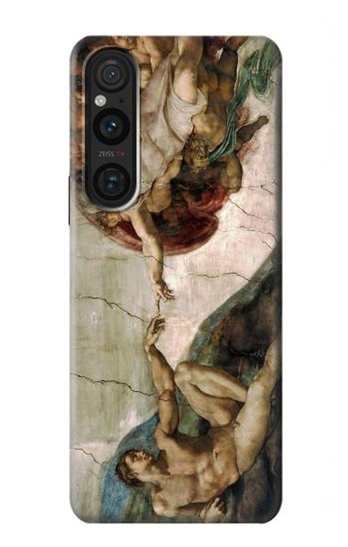 W0179 Michelangelo Creation of Adam Case Cover Custodia e Flip Case per Sony Xperia 1 V