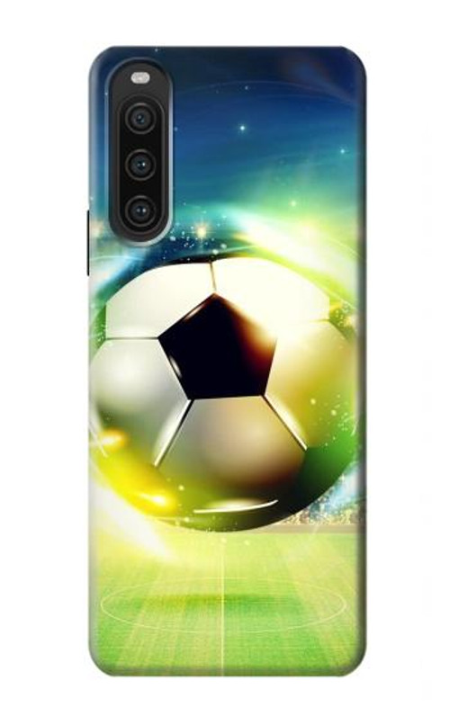 W3844 Glowing Football Soccer Ball Case Cover Custodia e Flip Case per Sony Xperia 10 V