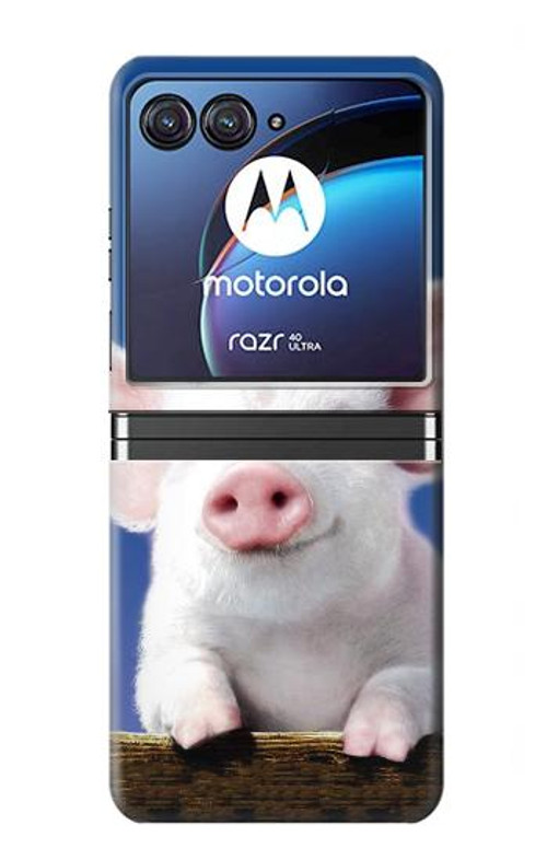W0608 I Love Bacon Cute Baby Pig Case Cover Custodia e Flip Case per Motorola Razr 40 Ultra