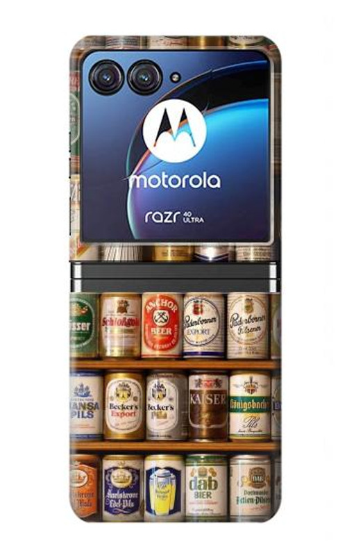 W0983 Beer Cans Collection Case Cover Custodia e Flip Case per Motorola Razr 40 Ultra
