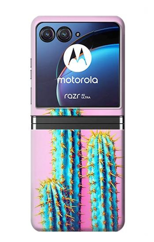 W3673 Cactus Case Cover Custodia e Flip Case per Motorola Razr 40 Ultra