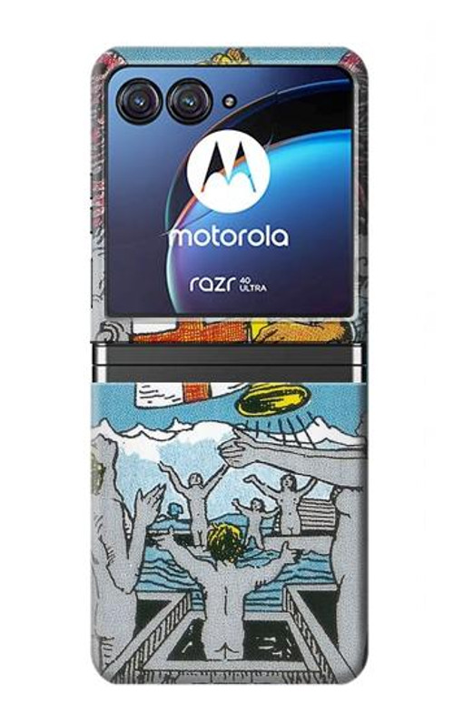 W3743 Tarot Card The Judgement Case Cover Custodia e Flip Case per Motorola Razr 40 Ultra