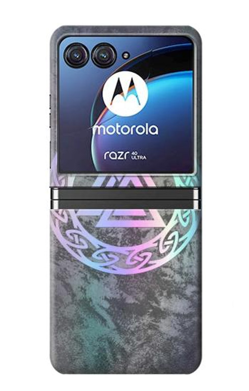 W3833 Valknut Odin Wotans Knot Hrungnir Heart Case Cover Custodia e Flip Case per Motorola Razr 40 Ultra