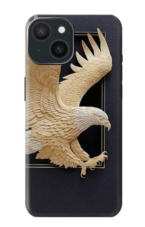 W1383 Paper Sculpture Eagle Case Cover Custodia e Flip Case per iPhone 15