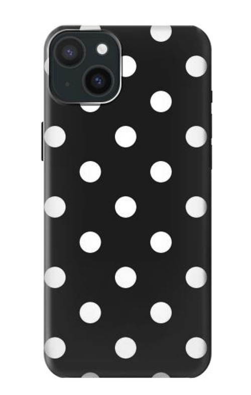 W2299 Black Polka Dots Case Cover Custodia e Flip Case per iPhone 15 Plus