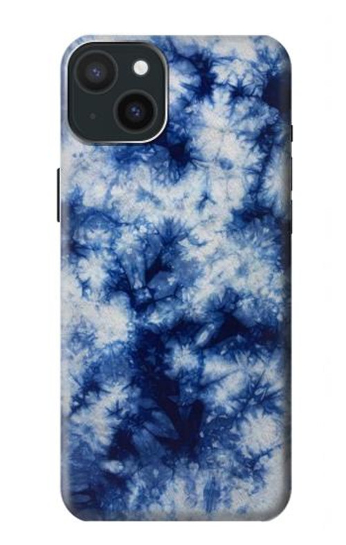 W3439 Fabric Indigo Tie Dye Case Cover Custodia e Flip Case per iPhone 15 Plus