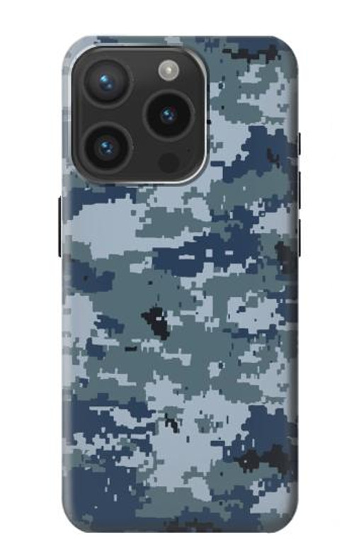 W2346 Navy Camo Camouflage Graphic Case Cover Custodia e Flip Case per iPhone 15 Pro