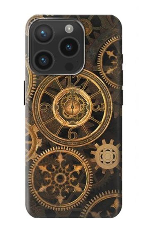 W3442 Clock Gear Case Cover Custodia e Flip Case per iPhone 15 Pro